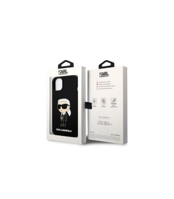 Karl Lagerfeld dėklas iPhone 14 6,1 KLHMP14SSNIKBCK juodas kietas dėklas Magsafe Silicone NFT Ikonik