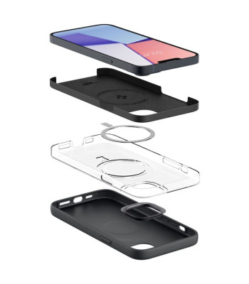 Spigen dėklas Silicone Fit Mag Magsafe iPhone 14 Plus 6,7 juodas