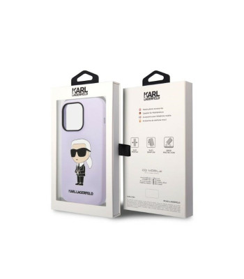 Karl Lagerfeld dėklas, skirtas iPhone 14 Pro Max 6,7 KLHCP14XSNIKBCU purpurinis kietas dėklas Silicone Ikonik