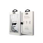 Karl Lagerfeld dėklas, skirtas iPhone 14 Plus 6,7 KLHCP14MLNCHCS sidabrinis kietas dėklas Glitter Choupette Head