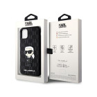 Karl Lagerfeld dėklas, skirtas iPhone 11 / Xr KLHCN61SAKHPKK juodas Saffiano Monogram Ikonik