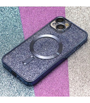 Glitter Chrome Mag dėklas, skirtas iPhone 15 Pro Max 6,7 mėlynas