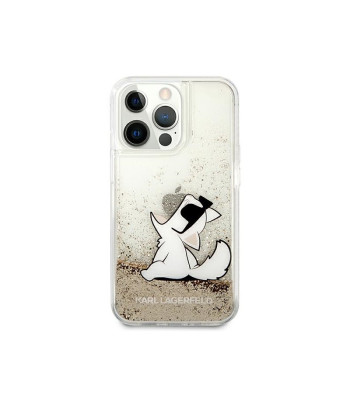 Karl Lagerfeld dėklas iPhone 13 Pro Max 6,7 KLHCP13XGCFD gold Liquid Glitter Choupette Fun