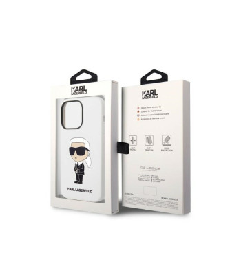 Karl Lagerfeld dėklas iPhone 14 Pro Max 6,7 KLHCP14XSNIKBCH white harddėklas Silikoninis Ikonik