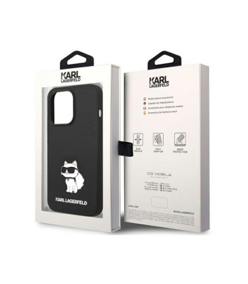 Karl Lagerfeld dėklas iPhone 14 Pro Max 6,7 KLHMP14XSNCHBCK black harddėklas Silikoninis Choupette MagSafe
