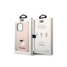Karl Lagerfeld dėklas iPhone 14 Pro 6,1 KLHCP14LSNCHBCP rožinė harddėklas Silikoninis Choupette