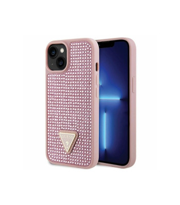 Guess telefono dėklas  iPhone 14 Plus 6,7 GUHCP14MHDGTPP rožinė dėklas Rhinestone Triangle