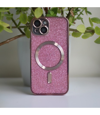 Glitter Chrome telefono dėklas iPhone 12 Pro 6,1 pink