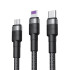 XO kabelis NB-Q191 3w1 USB - Lightning + USB-C + microUSB 1,2 m 40W black