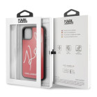 Karl Lagerfeld dėklas, skirtas iPhone 11 Pro Max KLHCN65DLKSRE raudonas kietas dėklas Signature Glitter