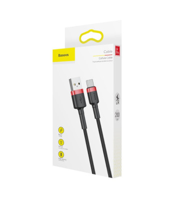 Baseus kabelis Cafule USB - USB-C 2,0 m 2A raudona-juoda