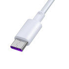 Devia kabelis Shark USB - USB-C 1,5 m 5A baltas