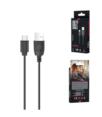 Maxlife kabelis USB - USB-C 0,5 m 2A black