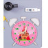 Medinė manipuliacinė lenta rožinis laikrodis 50x37,5cm