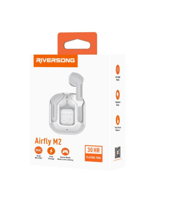Riversong Bluetooth ausinės AirFly M2 TWS baltos EA233