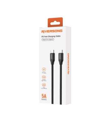 Riversong kabelis Hercules C3 USB-C - USB-C 1,2m 100W juodas CT82