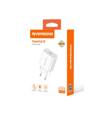 Riversong sieninis įkroviklis PowerKub 20 1x USB-C 20W baltas AD75