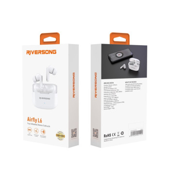 Riversong Bluetooth ausinės AirFly L6 TWS baltos EA221