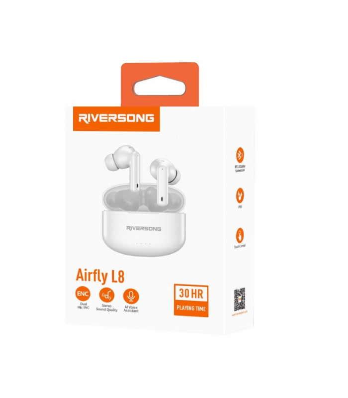 Riversong Bluetooth ausinės AirFly L8 TWS baltos EA226