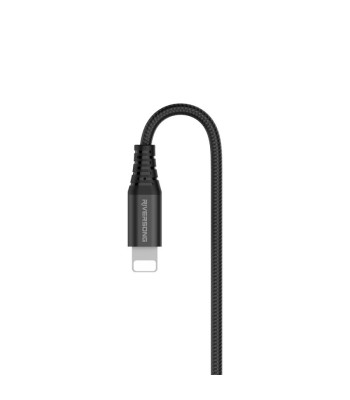 Riversong kabelis Alpha S USB - Lightning 1,0m 2,4A juodas CL32