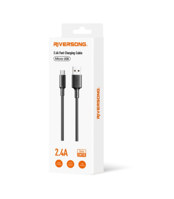 Riversong kabelis Zeta USB - microUSB 1,0m 2,4A juodas CM118