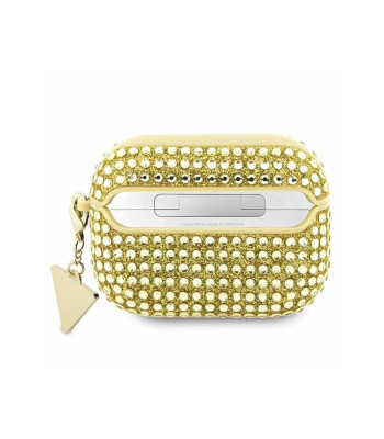 Guess dėklas AirPods Pro 2 GUAP2HDGTPD gold Rhinestone Triangle Charm