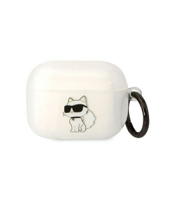 Karlo Lagerfeldo etapai, skirti Airpods Pro KLAPHNCHTCT baltai Ikonik Choupette