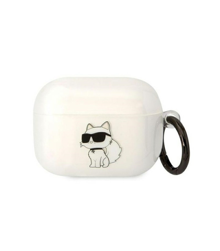 Karlo Lagerfeldo etapai, skirti Airpods Pro KLAPHNCHTCT baltai Ikonik Choupette