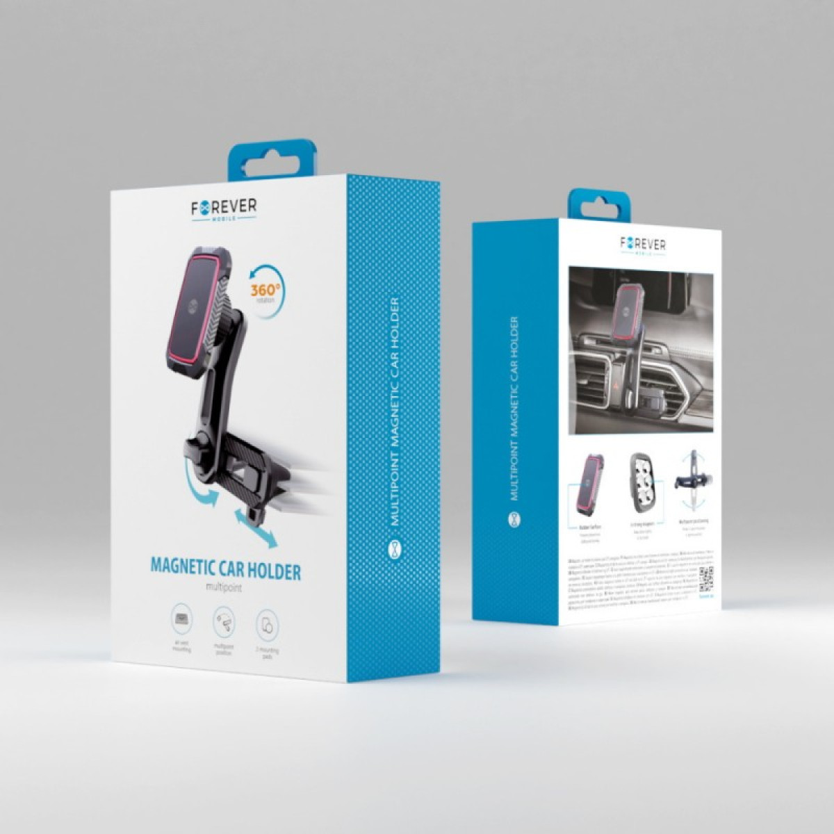Forever automobilinis laikiklis orlaidei MH-250 Multipoint magnetinis juodas
