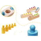 Montessori mediniai cilindriniai svarmenys spalvingi