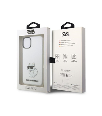 Karl Lagerfeld dėklas iPhone 11 / XR KLHCN61HNCHTCT transparent harddėklas Ikonik Choupette