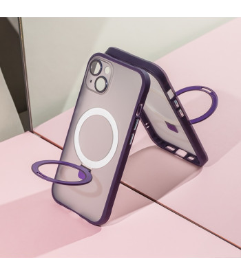 Mag Ring telefono dėklas  iPhone 12 Pro 6,1 violetinė