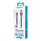 Forever Tornado kabelis USB - microUSB 1,0 m 3A tamsiai mėlynas