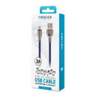 Forever Tornado kabelis USB - USB-C 1,0 m 3A tamsiai mėlynas