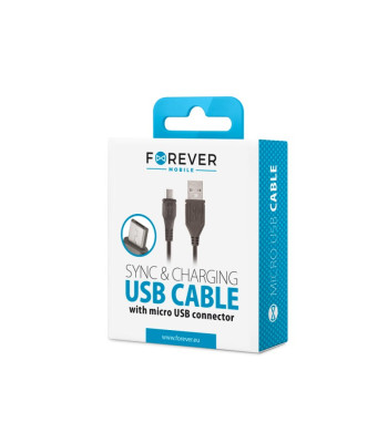 Forever kabelis USB - microUSB 1,0 m 1A juodas