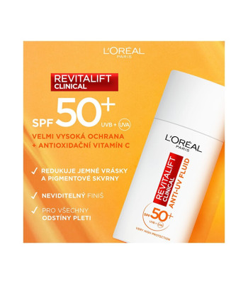 L´Oréal Paris Kasdienis apsauginis skystis Revita lift Clinical SPF50+ su vitaminu C (Anti-UV skystis) 50 ml