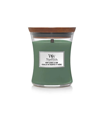 WoodWick Kvapiųjų žvakių vaza vidutinio dydžio Mėtų lapai - Ąžuolas 275 g