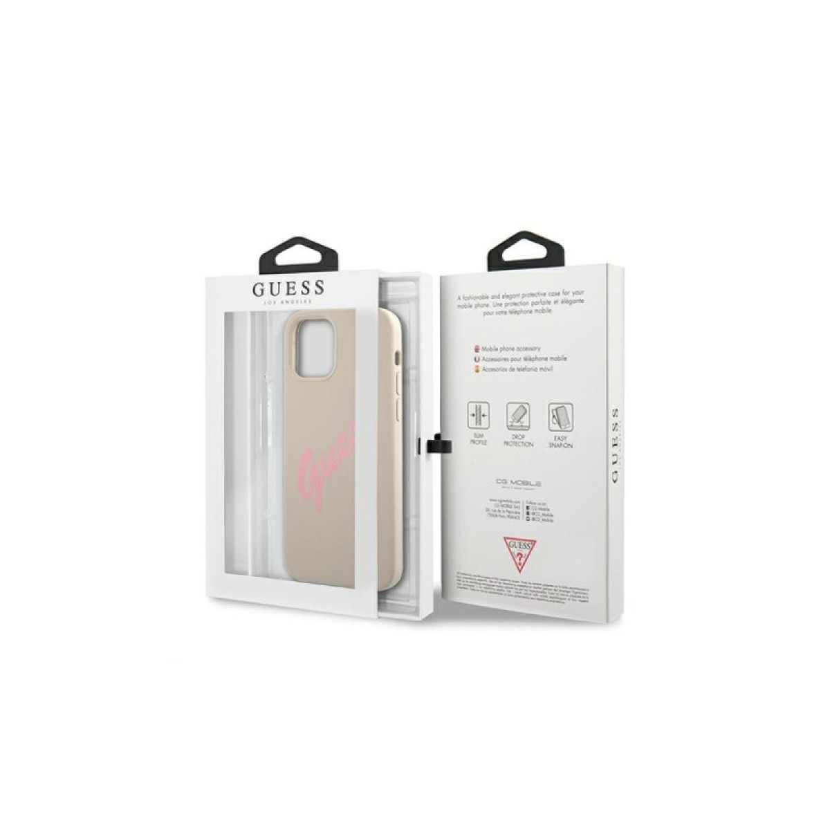 Guess dėklas for iPhone 12 / 12 Pro 6,1 GUHCP12MLSVSGP grey pink hard dėklas Silicone Vintage