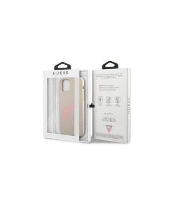 Guess dėklas for iPhone 12 / 12 Pro 6,1 GUHCP12MLSVSGP grey pink hard dėklas Silicone Vintage