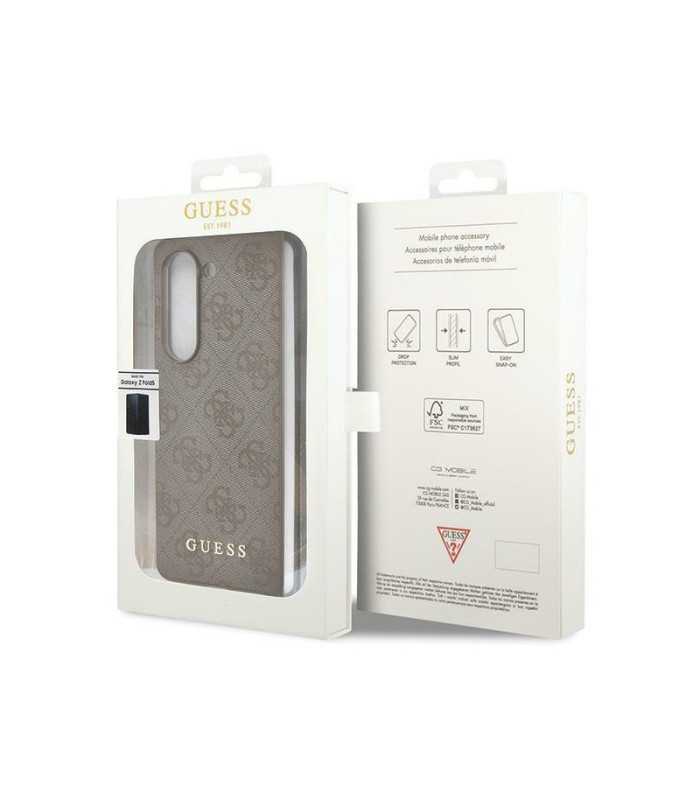 Guess dėklas for Samsung Galaxy Z Fold 5 GUHCZFD5GF4GBR brown HC PU 4G Charm