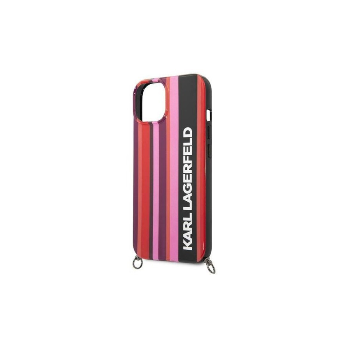Karl Lagefeld dėklas for iPhone 14 6,1 KLHCP14SSTSTP pink harddėklas Color Stripes Strap