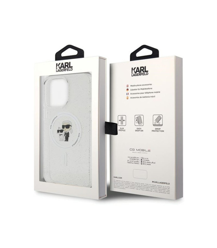 Karl Lagerfeld dėklas for iPhone 14 Pro Max 6,7 KLHMP14XHGKCNOT transparent HC Magsafe IML KC Glitter