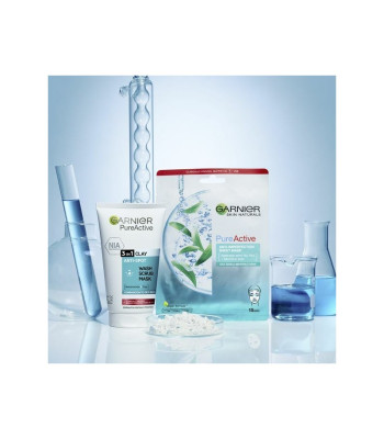 Garnier Valomasis gelis, šveitiklis ir kaukė nuo netobulumų Pure 3in1 150 ml