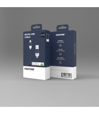 PANTONE kabelis USB - microUSB 1,5 m 2,4A PT-MC001-5 Navy 2380C