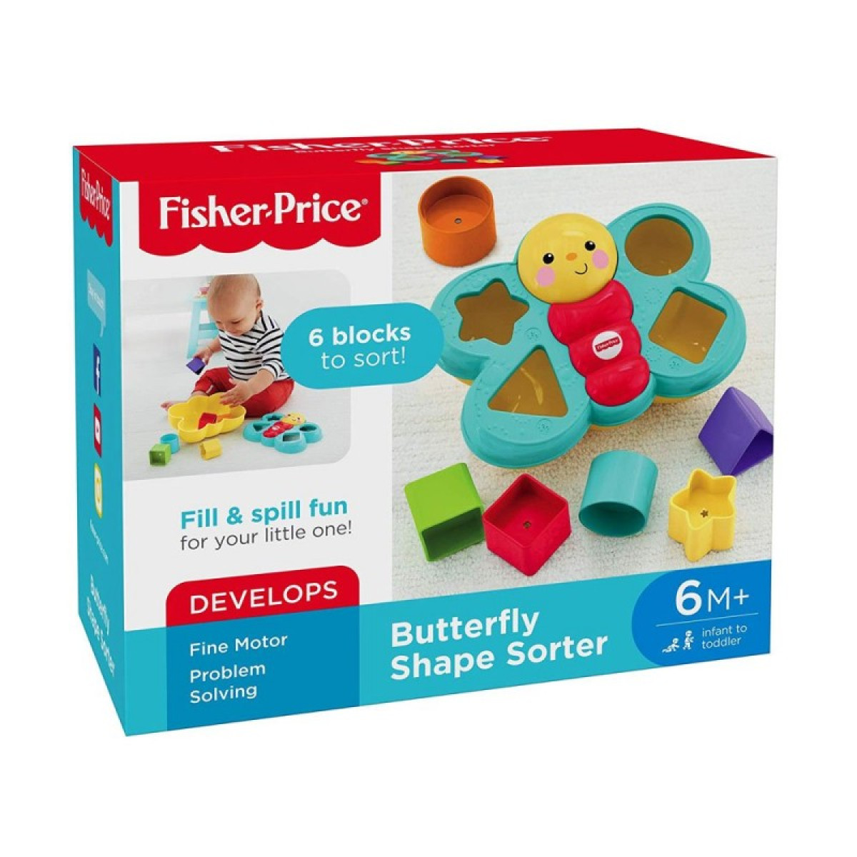 Fisher-Price Colorful Butterfly Sorter blokeliai ZA3627