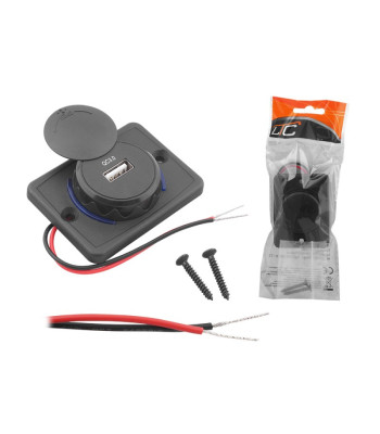 Įleidžiamas žemo profilio automobilinis įkroviklis su ištraukiamu dangčiu: USB-A QC3.0, įėjimas: 12V24V