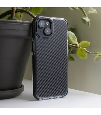 Akrilo anglies dvideginio dėklas, skirtas "Samsung Galaxy S25 Plus", juodos spalvos