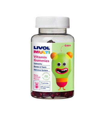 LIVOL EXTRA vitamino D3 guminukai, 75 gum.