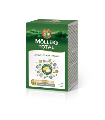 MÖLLER'S TOTAL, 28 žuvų taukų kaps. ir 28 tabl.