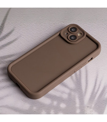 Dėklas su paaukštintais kraštais RIM TPU telefonui Samsung Galaxy S24 FE, rudos spalvos